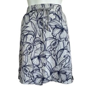 TOMMY BAHAMA Floral Print Women's Knit Skirt, Drawstring, Pockets. L